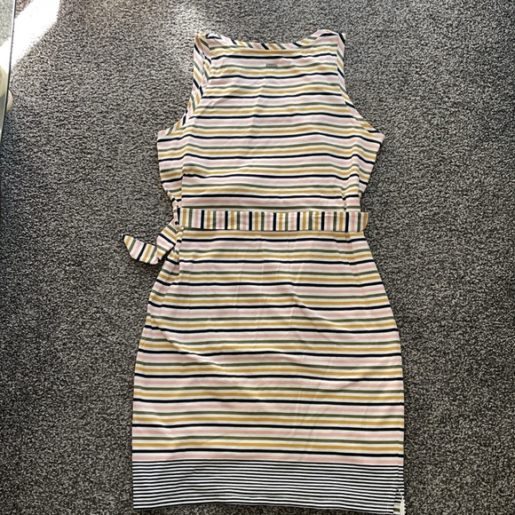 Barbour Patterson Striped Cotton Tank Dress Striped with Belt Size 8 - Picture 4 of 12
